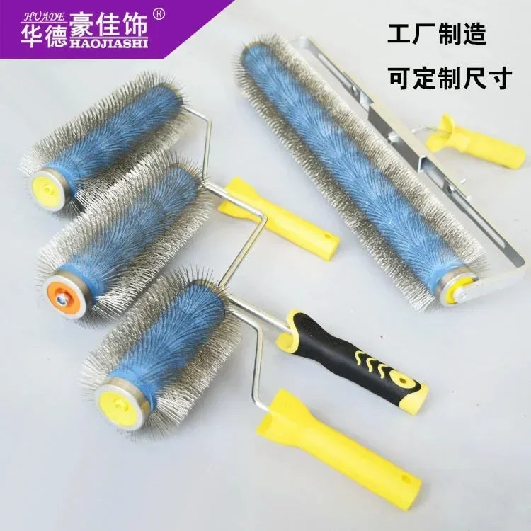 Steel needle roller stainless steel needle defoaming roller 10 inch 20 inch epoxy floor paint cement self-leveling roller