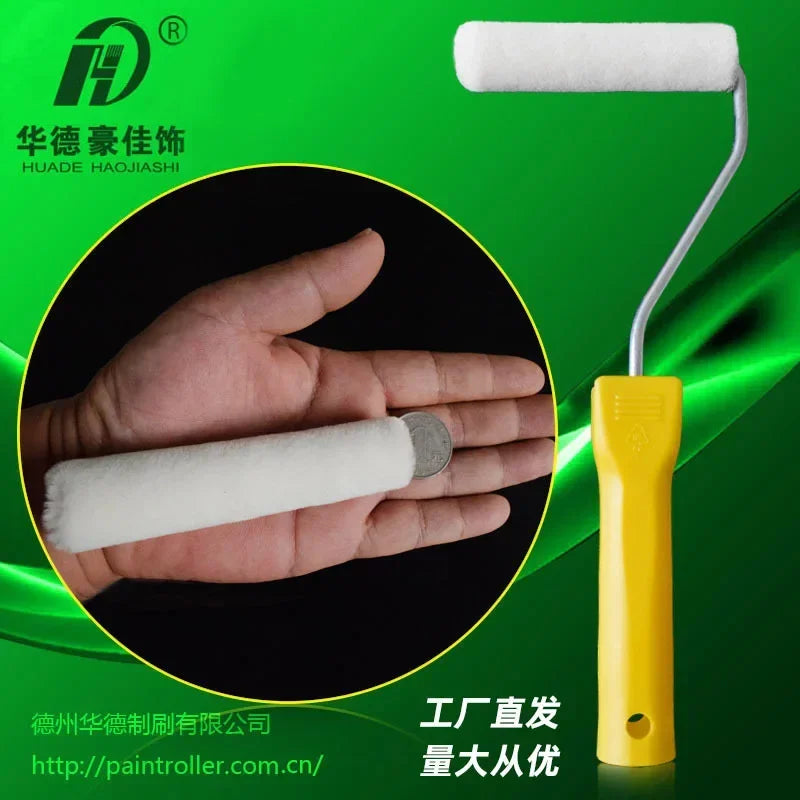 4-inch real wool paint small roller brush fine wool short wool thumb roller core Huade Haojia decoration small roller