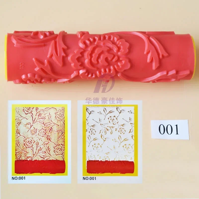 Silicone printing roller 7-inch liquid wallpaper embossing roller pattern roller diatom mud art paint texture tool