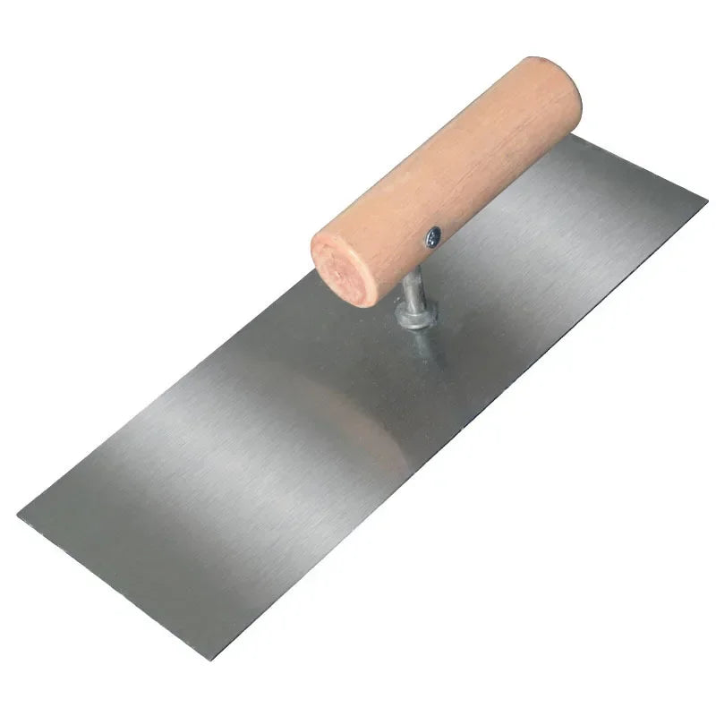 Thickened trowel with wooden handle reinforced