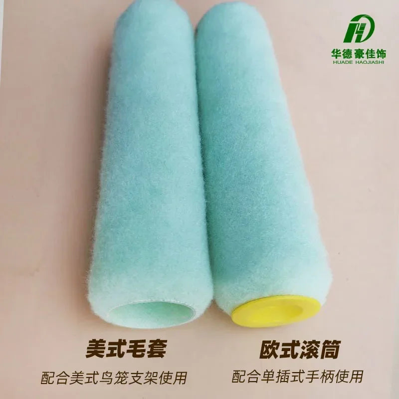 Stock handling 9-inch paint roller brush American wool cover Amazon short wool fine wool roller cover Huade Haojia decoration