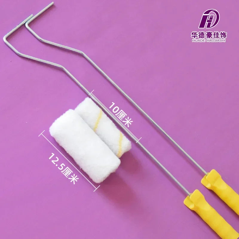 4-inch paint roller brush with extended handle and thumb roller 5.2mm reinforced medium capillary glass fiber
