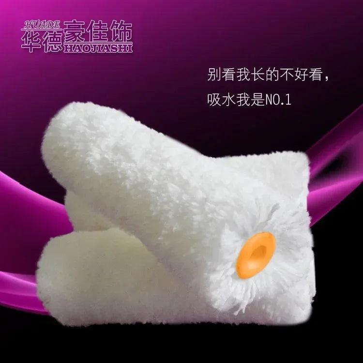 4 inch white soft roller brush mini