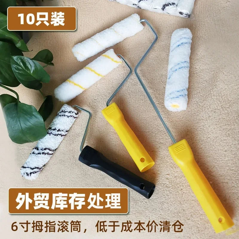 Stock 6-inch thumb paint roller brush in