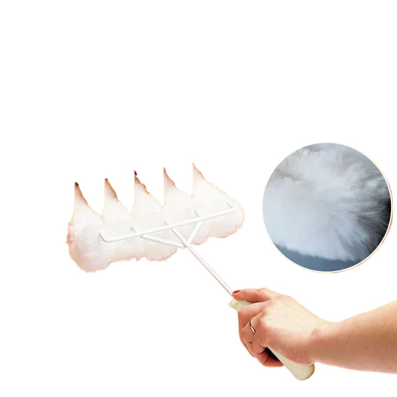 Radiator cleaning brush sheep fur integrated velvet